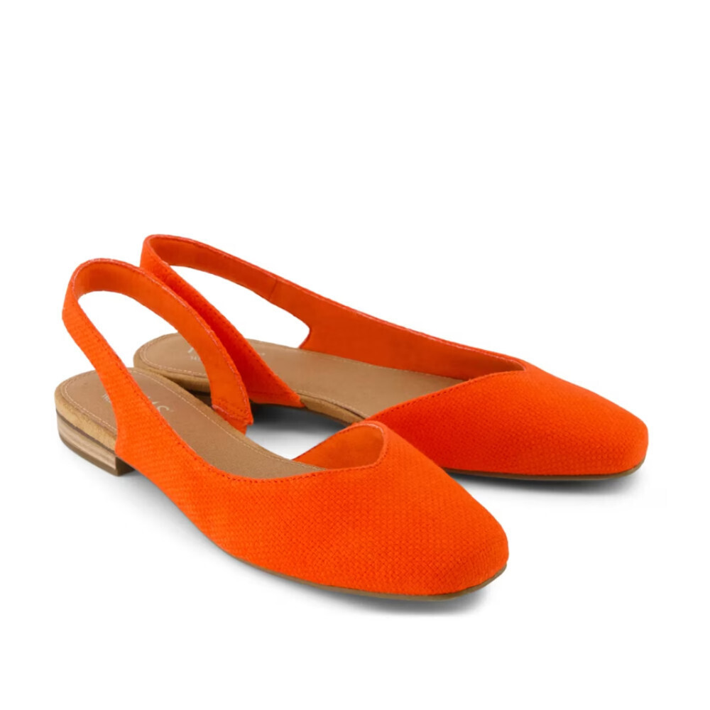 Toms Alene Flats Women's US 6.5 Tomato Red Soft Square Toe Slingback GAL901